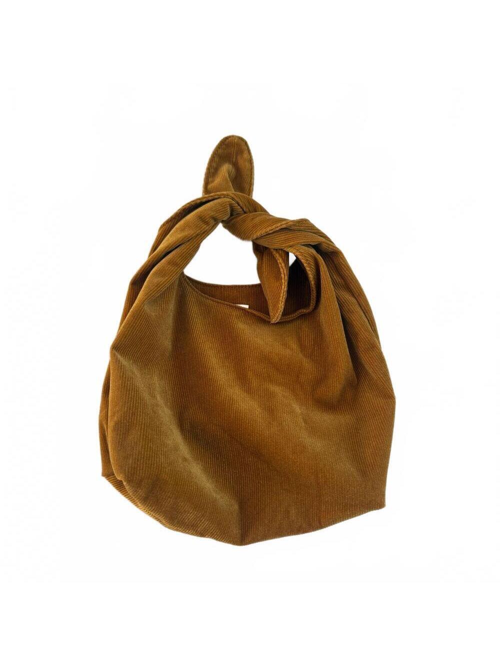 Merit Corduroy Makeup Bag Cosmetic Case Pouch Bag Tie Closure Brown Tan NWOT